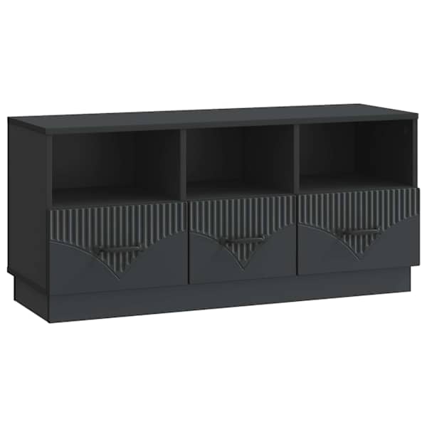 vidaXL Telerikapp sahtliga Must 102 x 34,5 x 47 cm Tehispuit