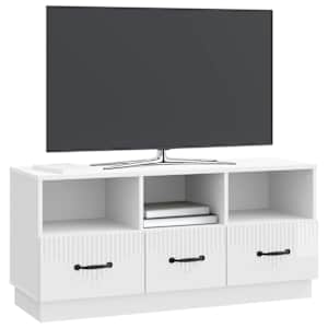 Televizní skříň Bílá s vysokým leskem 102 x 34,5 x 47 cm - obrázek 3