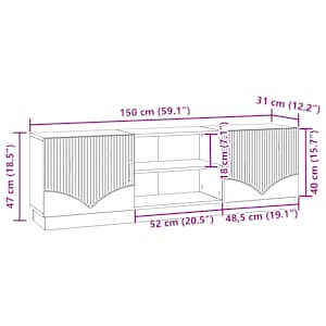 Televizní skříň Bílá s vysokým leskem 150 x 31 x 47 cm - obrázek 12