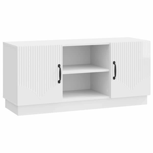 vidaXL Telerikapp 102 x 34,5 x 47 cm K&otilde;rgl&auml;ikega valge Tehispuit