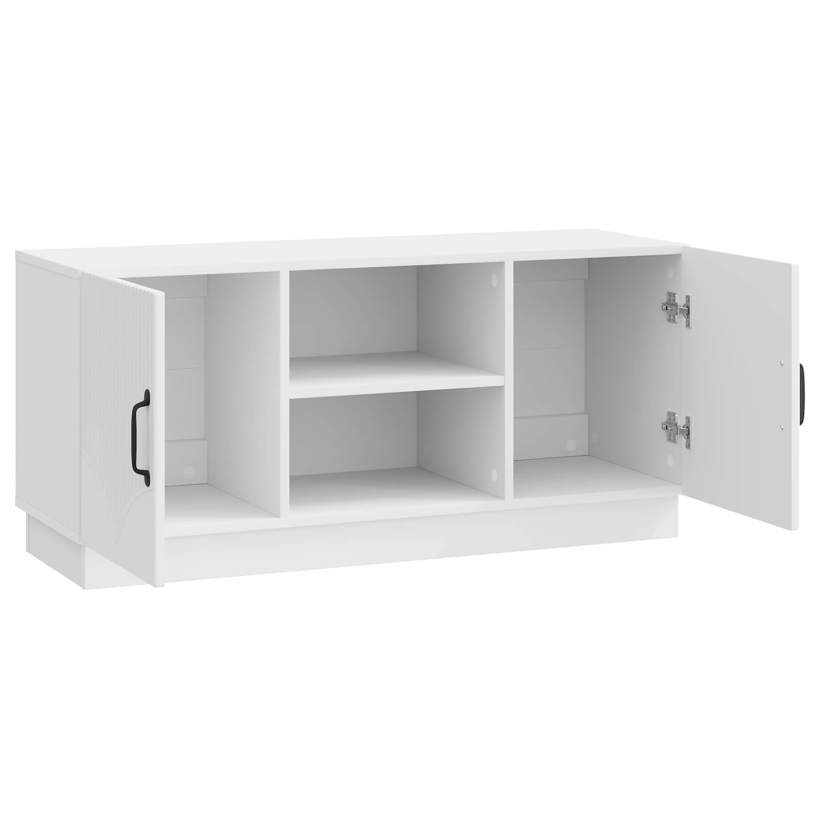 TV-kaappi Korkeakiiltoinen valkoinen 102 x 34,5 x 47 cm - Image 3