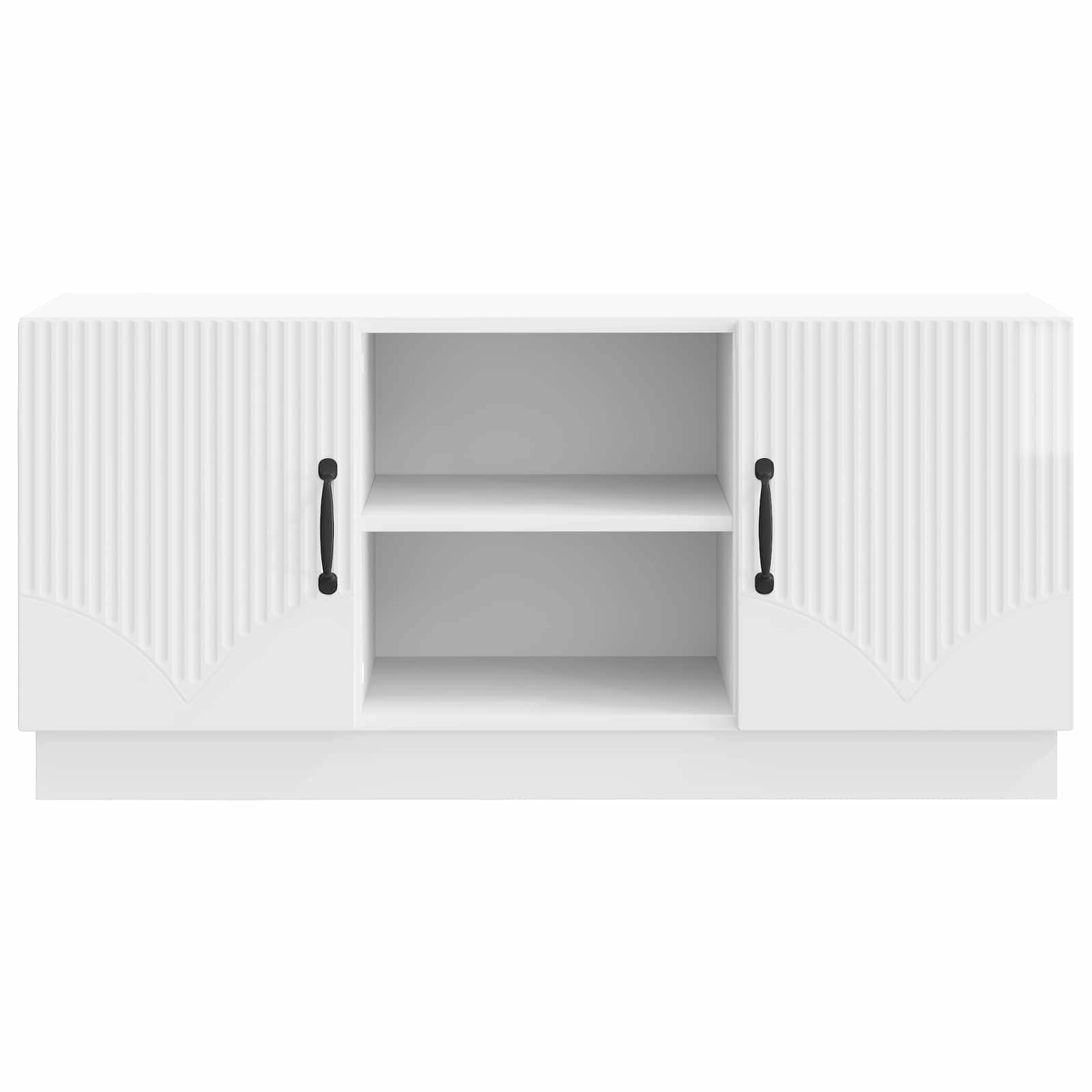 TV-kaappi Korkeakiiltoinen valkoinen 102 x 34,5 x 47 cm - Image 4