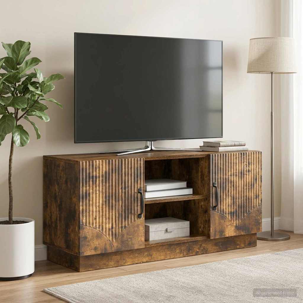 vidaXL Cabinet TV Stejar fumuriu 102 x 34,5 x 47 cm Lemn prelucrat