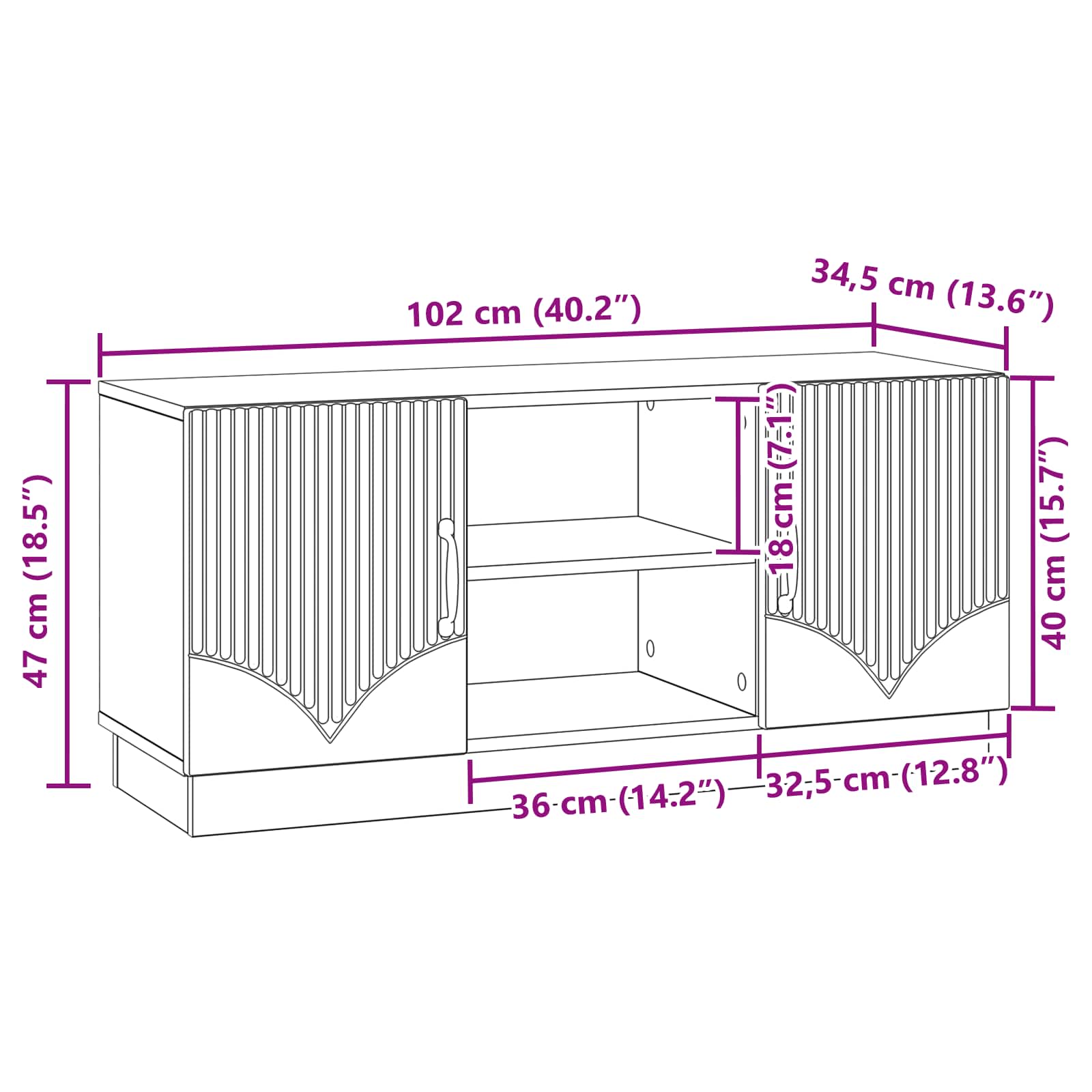 TV-kaappi Savutammi 102 x 34,5 x 47 cm Tekninen puu - Image 9