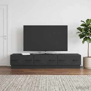 TV omarica s predalom Črna 147 x 34,5 x 27 cm Inženirski les