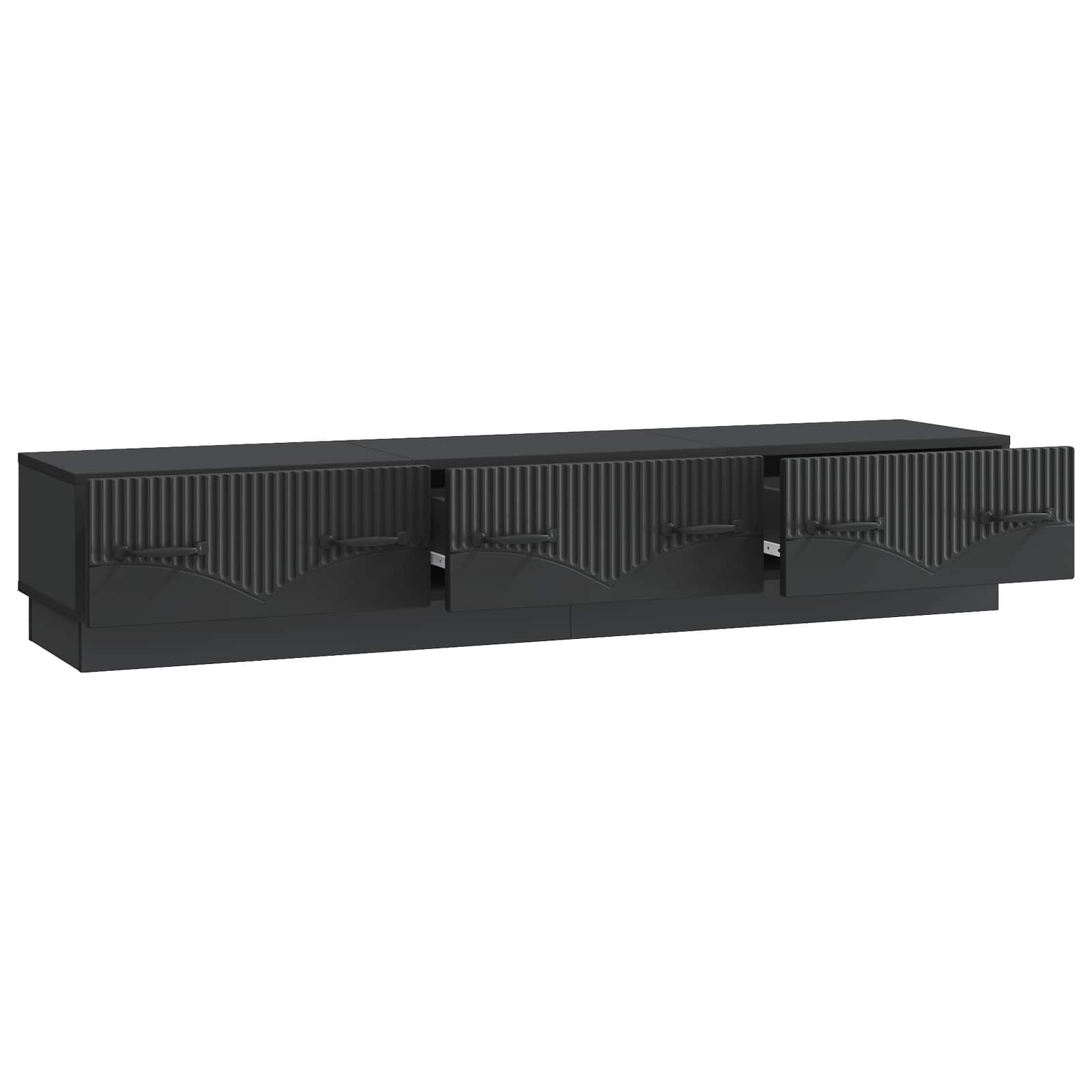 TV-kaappi laatikon kanssa Musta 147 x 34,5 x 27 cm Tekninen puu - Image 3