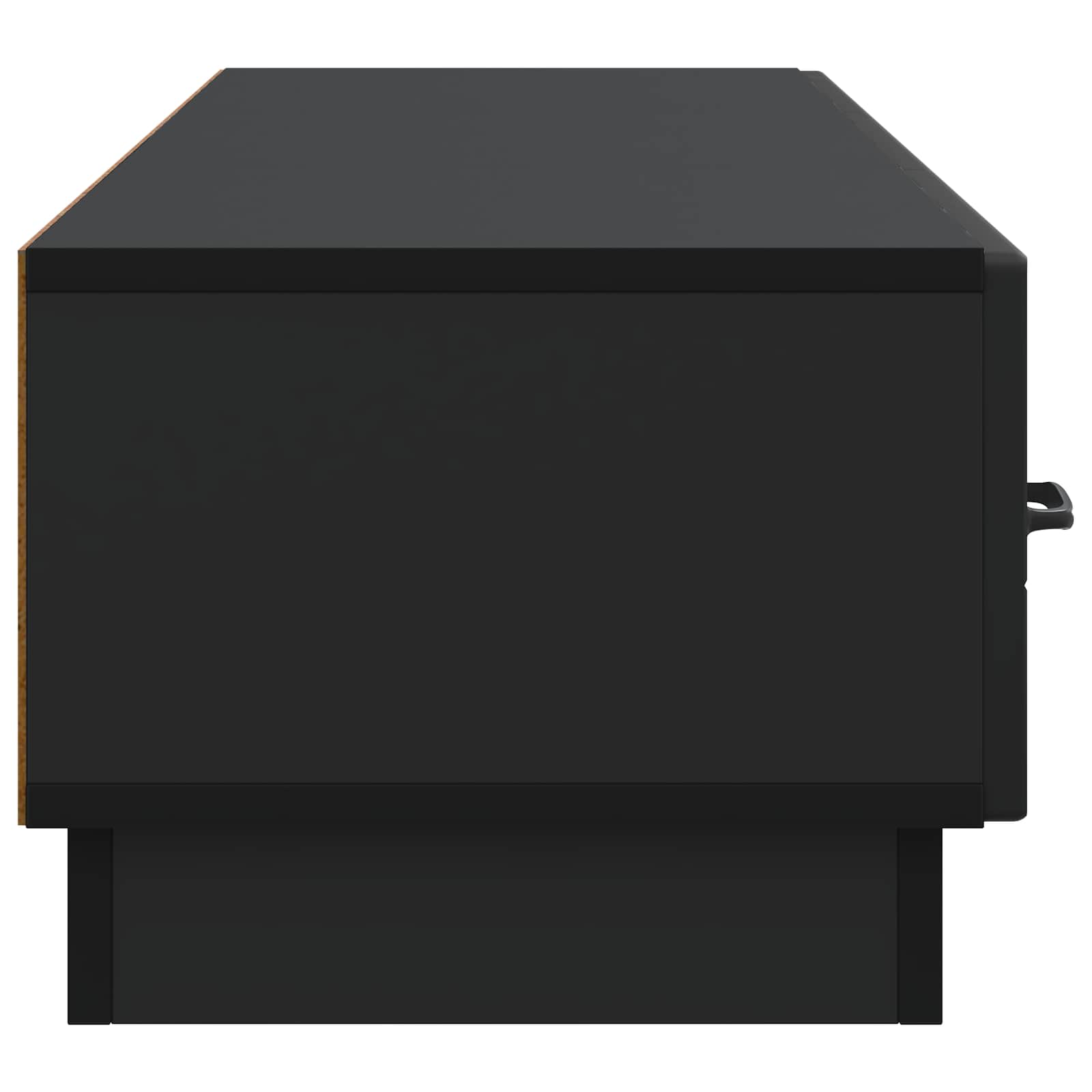 TV-kaappi laatikon kanssa Musta 147 x 34,5 x 27 cm Tekninen puu - Image 5