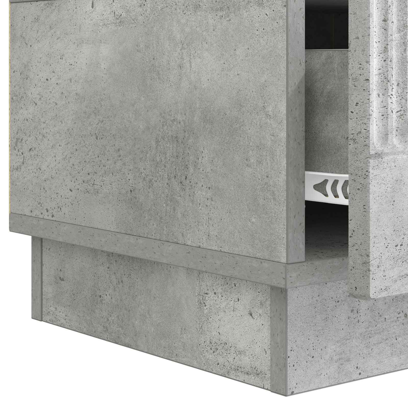 TV-kaappi Betoninharmaa 147 x 34,5 x 27 cm Tekninen puu - Image 7