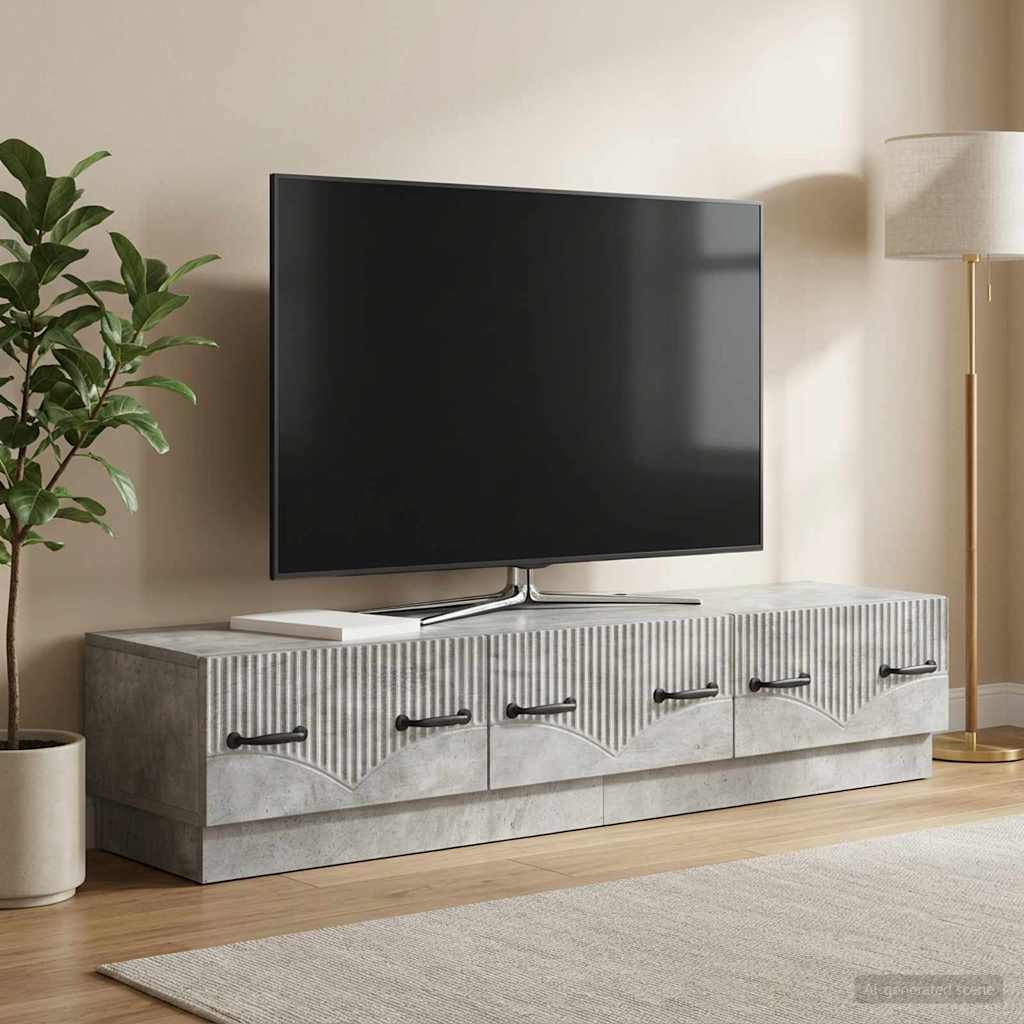 vidaXL Cabinet TV Gri Beton 147 x 34,5 x 27 cm Lemn prelucrat