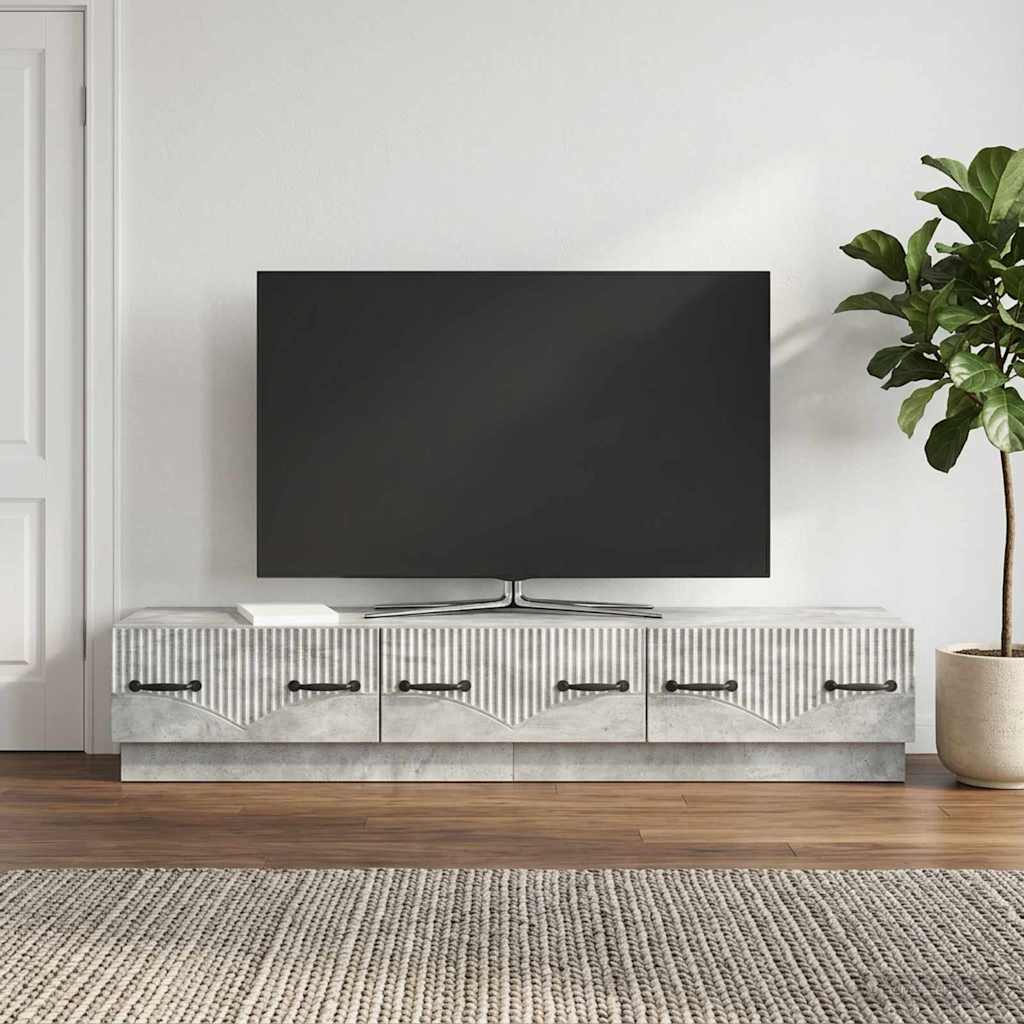 TV-kaappi Betoninharmaa 147 x 34,5 x 27 cm Tekninen puu