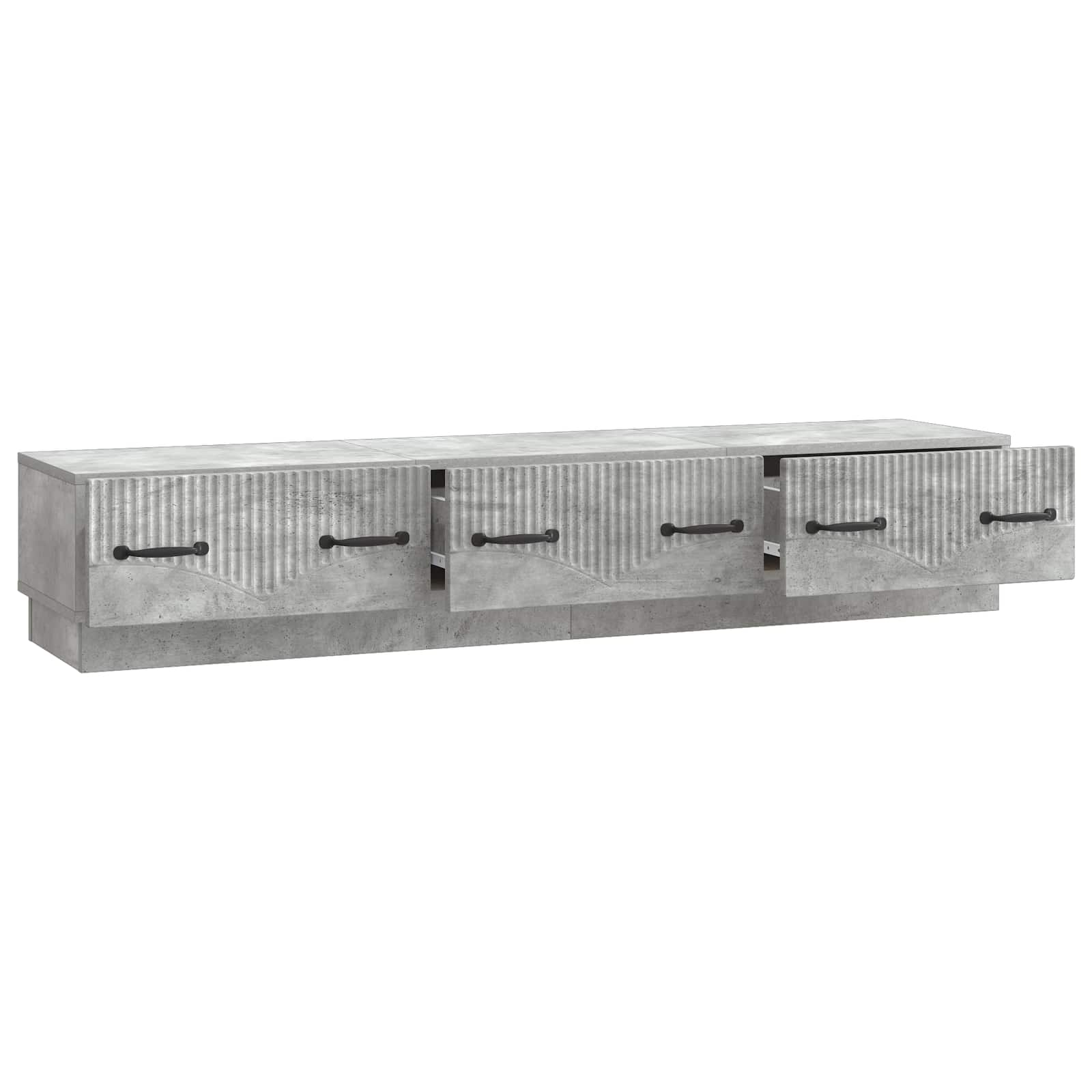 TV-kaappi Betoninharmaa 147 x 34,5 x 27 cm Tekninen puu - Image 3