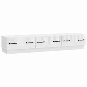 TV omarica Bela visok sijaj 147 x 34,5 x 27 cm Inženirski les