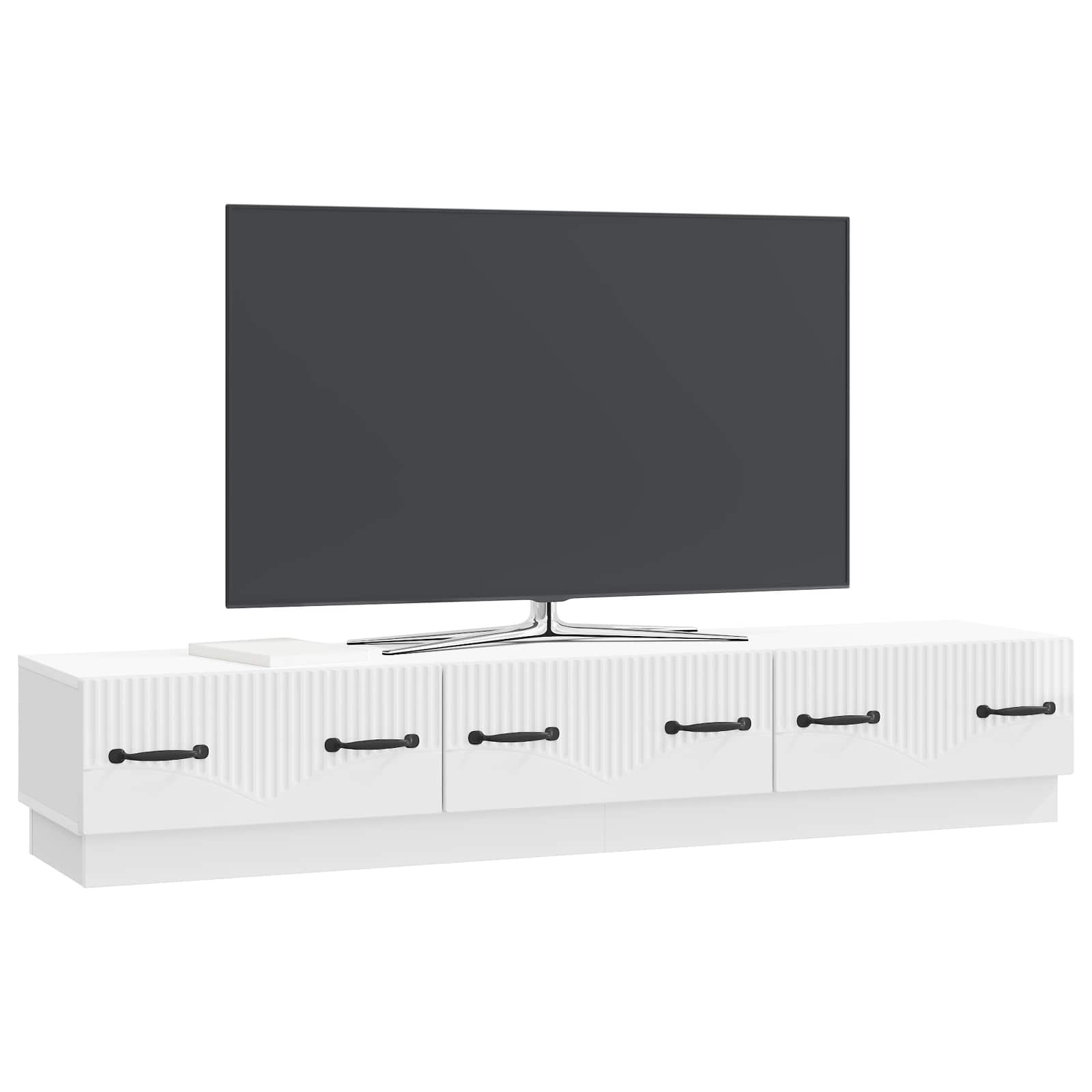 TV-kaappi Korkeakiiltoinen valkoinen 147 x 34,5 x 27 cm - Image 2