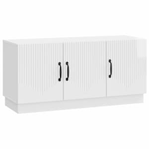 TV omarica Bela visok sijaj 99 x 34,5 x 47 cm Inženirski les