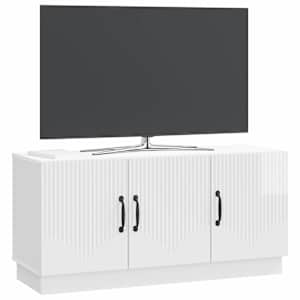 Televizní skříň Bílá s vysokým leskem 99 x 34,5 x 47 cm - obrázek 3