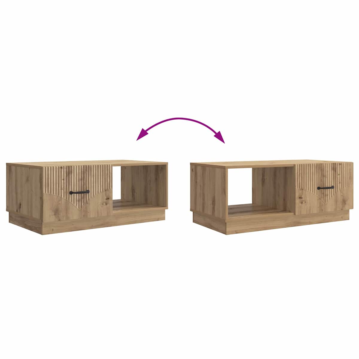 Sofabord 90 x 50 x 37 cm Konstrueret træ - Billede 10
