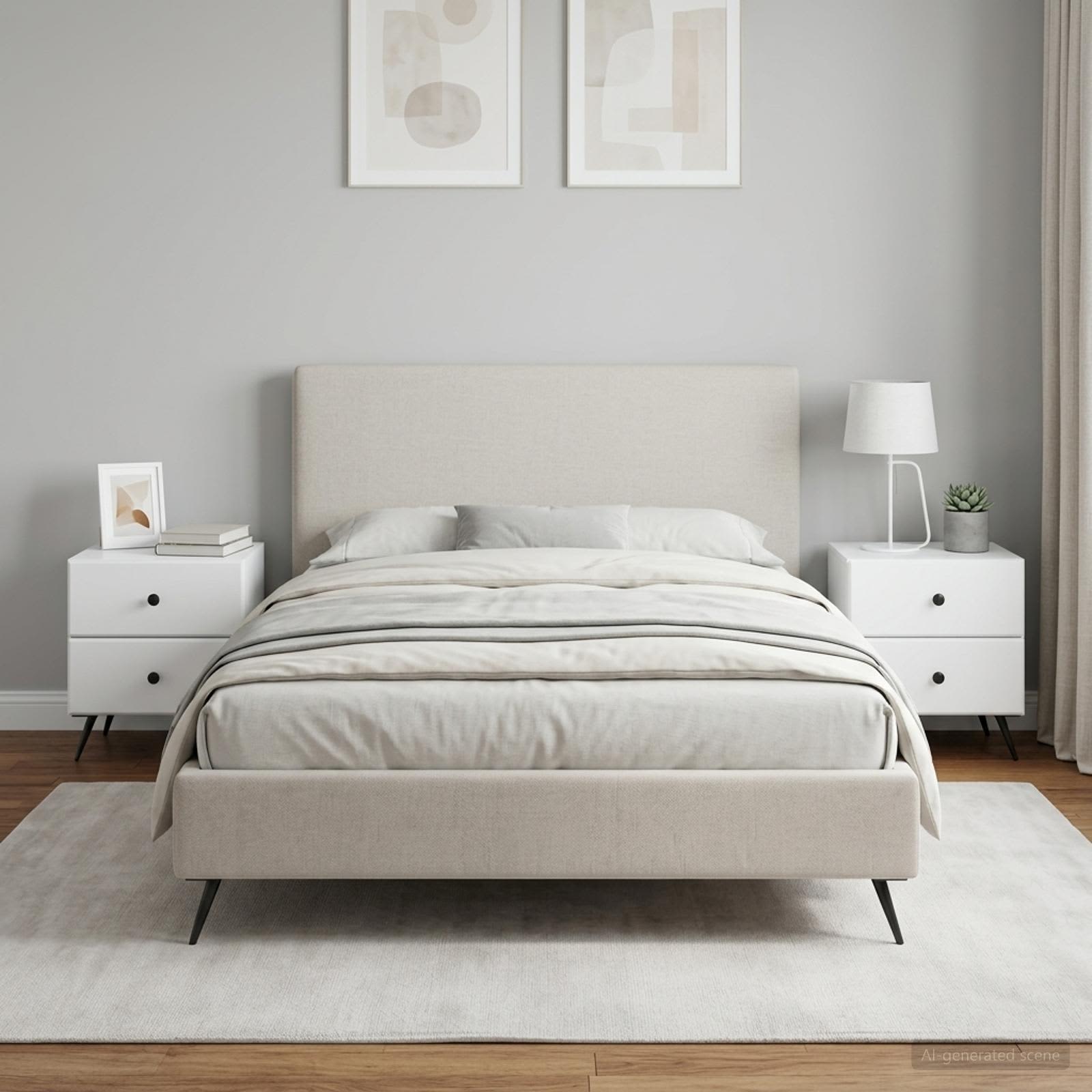 Κομοδίνο 2 pcs Λευκό 43 x 34,5 x 47,5 εκ Επεξεργασμένο Ξύλο