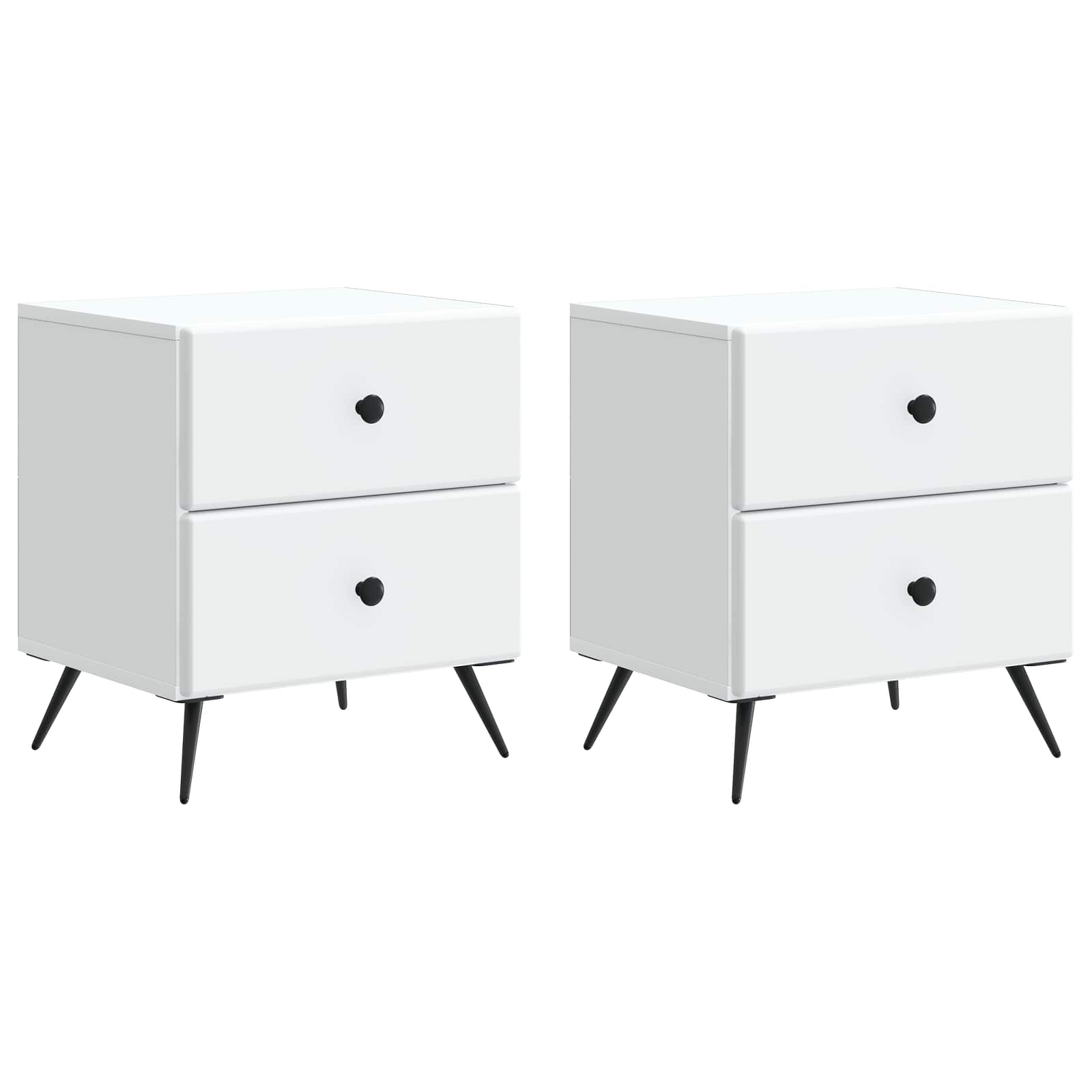 Нощен шкаф 2 pcs Бяло 43 x 34,5 x 47,5 см Инженерна дървесина