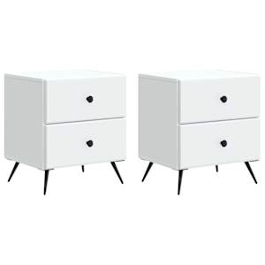 Noční skříňka 2 pcs Bílá 43 x 34,5 x 47,5 cm Kompozitní dřevo - obrázek 2