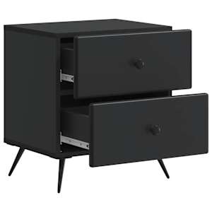 Noční skříňka 2 pcs Černá 43 x 34,5 x 47,5 cm Kompozitní dřevo - obrázek 6