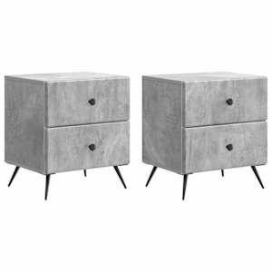 Noční skříňka 2 pcs Betonově šedá 43 x 34,5 x 47,5 cm - obrázek 2