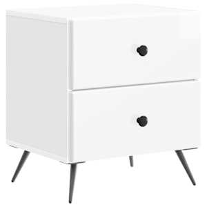 Nočna omarica s predalom Bela visok sijaj 43 x 34,5 x 47,5 cm