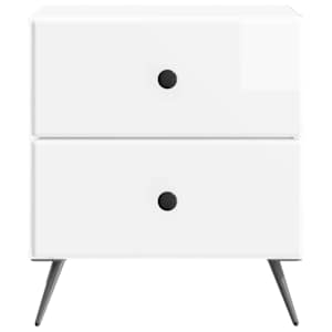 Noční skříňka 2 pcs Bílá s vysokým leskem 43 x 34,5 x 47,5 cm - obrázek 7