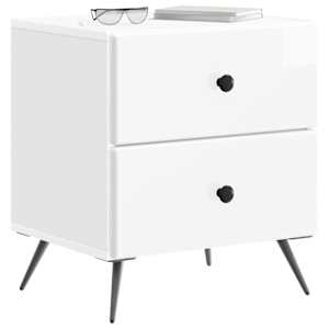 Noční skříňka 2 pcs Bílá s vysokým leskem 43 x 34,5 x 47,5 cm - obrázek 3