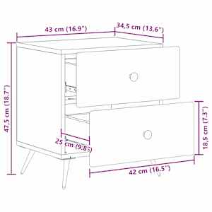 Noční skříňka 2 pcs Bílá s vysokým leskem 43 x 34,5 x 47,5 cm - obrázek 13
