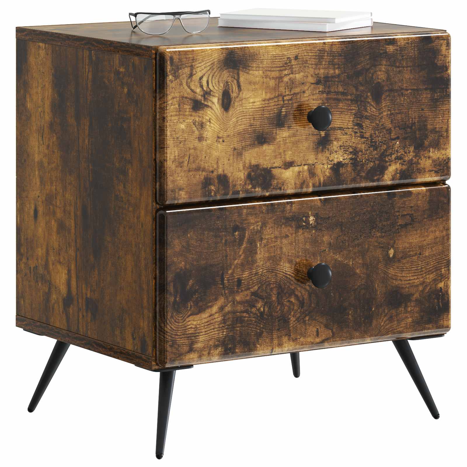 Nočna omarica Dimljen hrast 43 x 34,5 x 47,5 cm Inženirski les - slika 2