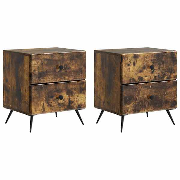 vidaXL &Ouml;&ouml;lambi kapp 2 tk Suitsutatud tamm 43 x 34,5 x 47,5 cm