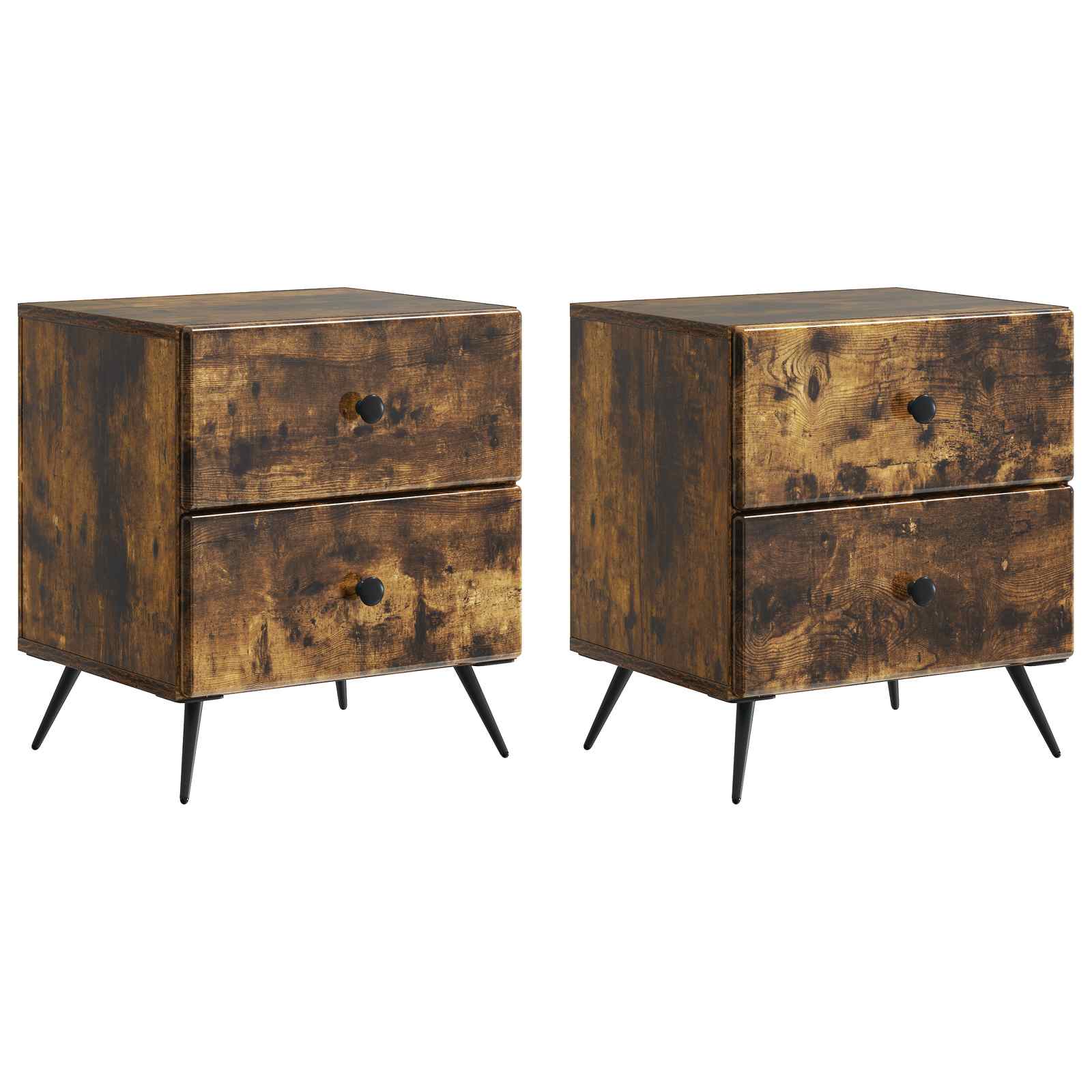 vidaXL Dulap de noapte 2 pcs Stejar fumuriu 43 x 34,5 x 47,5 cm