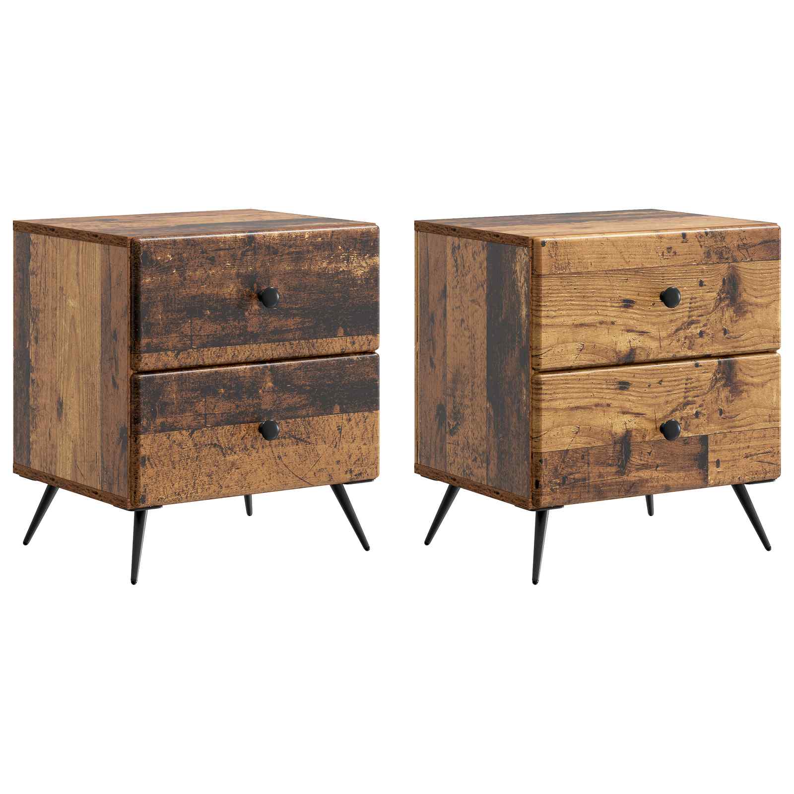 vidaXL Dulap de noapte cu sertar 2 pcs Lemn vechi 43 x 34,5 x 47,5 cm