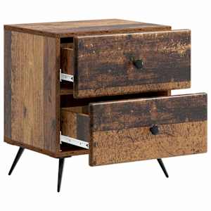 Noční skříňka se zásuvkou 2 pcs Staré dřevo 43 x 34,5 x 47,5 cm - obrázek 6