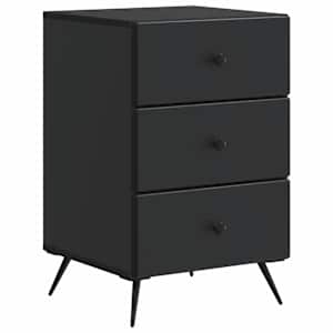 Nočna omarica s predalom Črna 43 x 41 x 66,5 cm Inženirski les