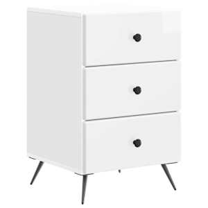 Nočna omarica Bela visok sijaj 43 x 41 x 66,5 cm Inženirski les