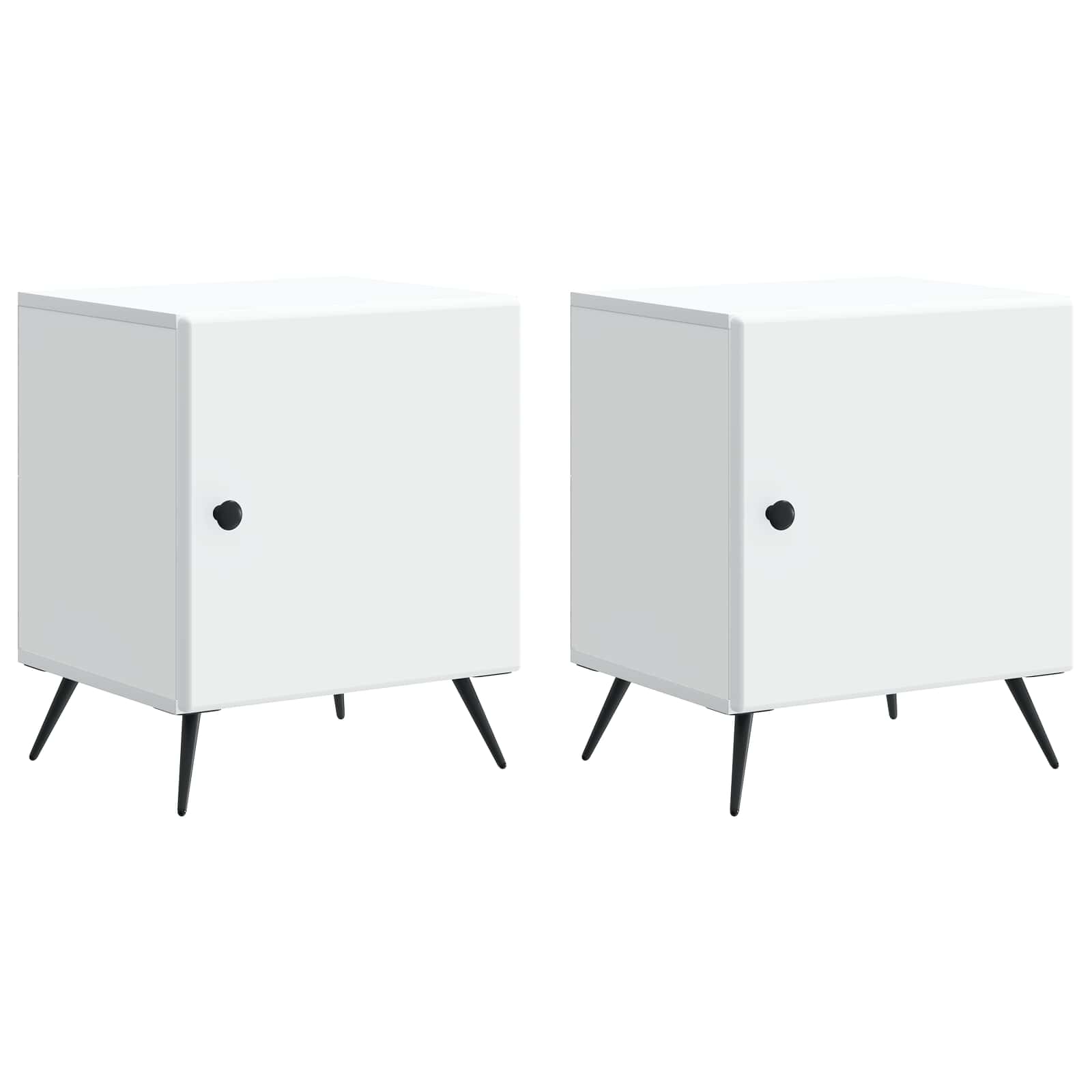 vidaXL Dulap de noapte 2 pcs Alb 43 x 34,5 x 50 cm Lemn prelucrat