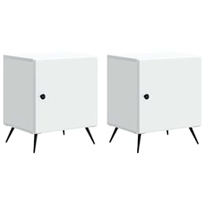 Noční skříňka 2 pcs Bílá 43 x 34,5 x 50 cm Kompozitní dřevo - obrázek 2
