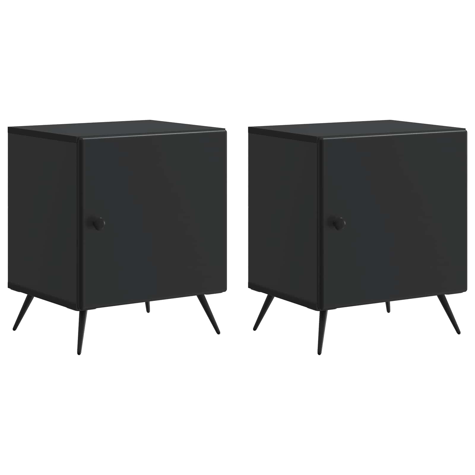 Szafka Nocna 2 szt. Czarny 43 x 34,5 x 50 cm Drewno inżynieryjne