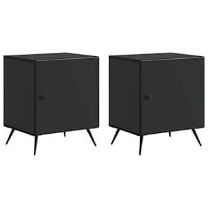 Nočna omarica 2 pcs Črna 43 x 34,5 x 50 cm Inženirski les