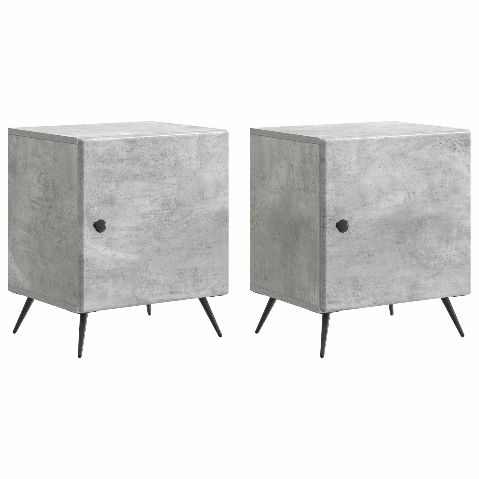 vidaXL Dulap de noapte 2 pcs Gri Beton 43 x 34,5 x 50 cm