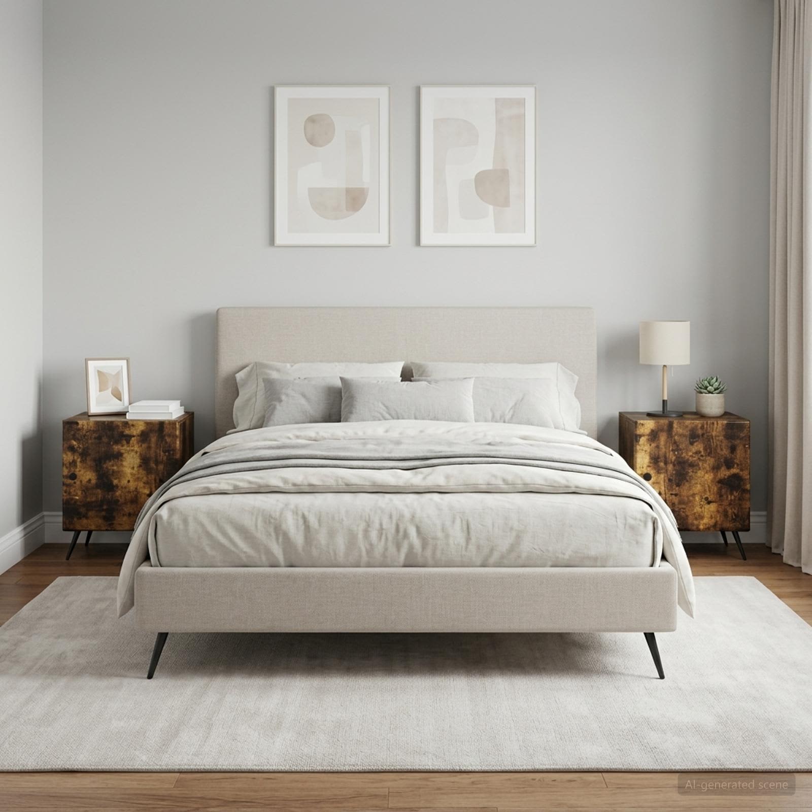 vidaXL Natskab 2 stk. Røget eg 43 x 34,5 x 50 cm Konstrueret træ