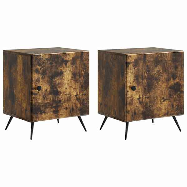 vidaXL &Ouml;&ouml;lambi kapp 2 tk Suitsutatud tamm 43 x 34,5 x 50 cm Tehispuit