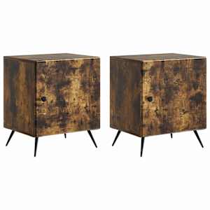 Noční skříňka 2 pcs Kouřový dub 43 x 34,5 x 50 cm - obrázek 2