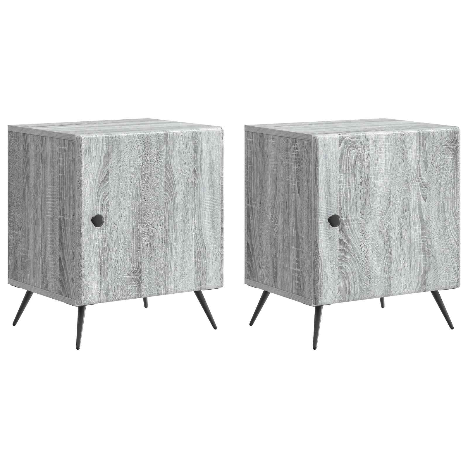 vidaXL Dulap de noapte 2 pcs Sonoma gri 43 x 34,5 x 50 cm