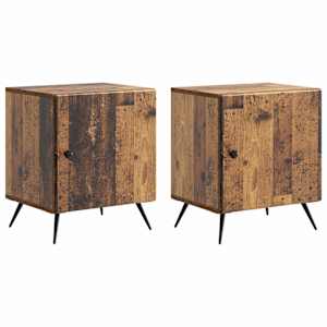 Noční skříňka 2 pcs Staré dřevo 43 x 34,5 x 50 cm - obrázek 2