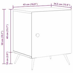 Noční skříňka 2 pcs Staré dřevo 43 x 34,5 x 50 cm - obrázek 13