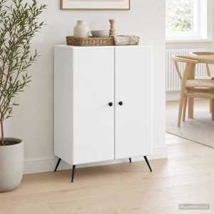 Servírovací skříň Bílá s vysokým leskem 66 x 34,5 x 90 cm - obrázek 4