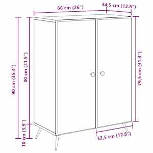 Servírovací skříň Bílá s vysokým leskem 66 x 34,5 x 90 cm - obrázek 12