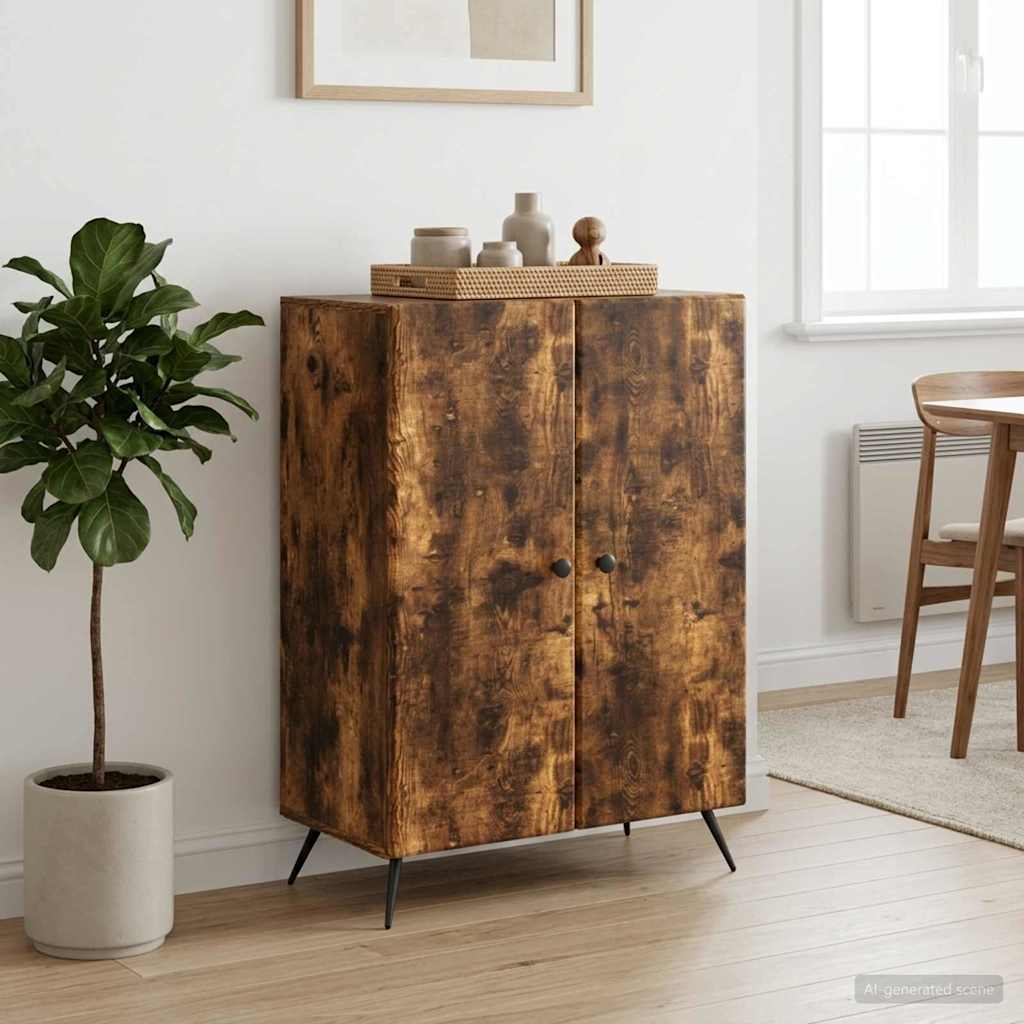 vidaXL Bufet Stejar fumuriu 66 x 34,5 x 90 cm Lemn prelucrat